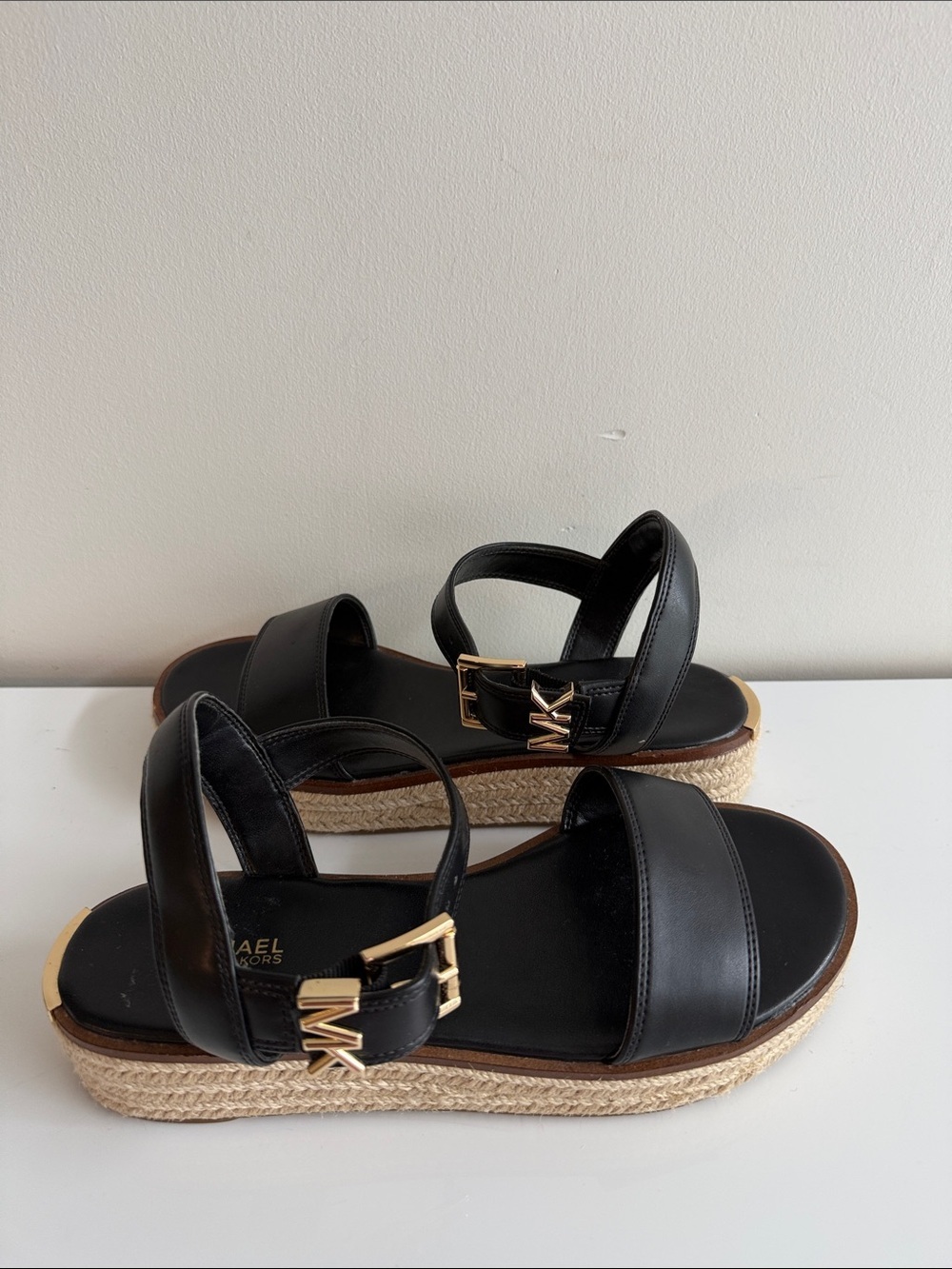 Michael Kors Black Espadrille Platform Sandals - Picture 5 of 8